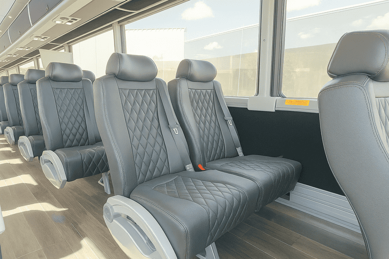 interior of Charter Bus Rental Overland Park charter bus